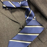 Mid-Blue with Grey & Black Stripes #139R