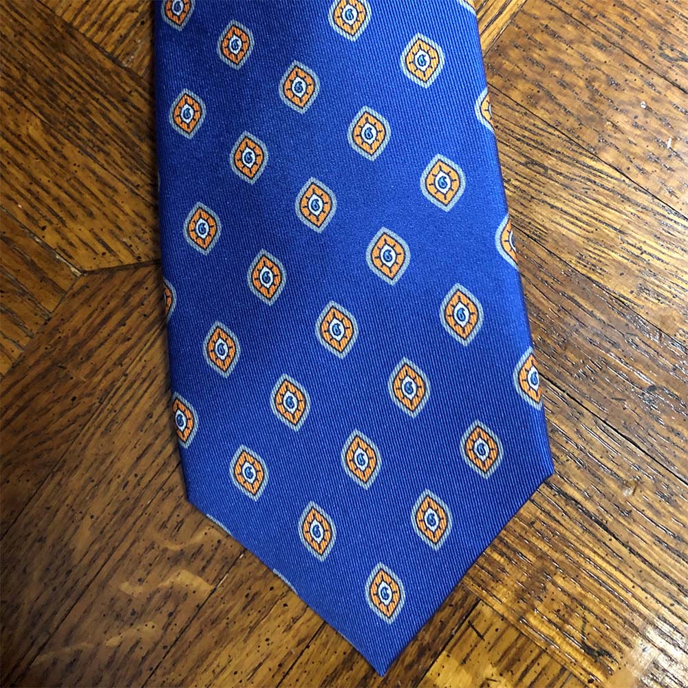 Blue with Orange Medallion #123R