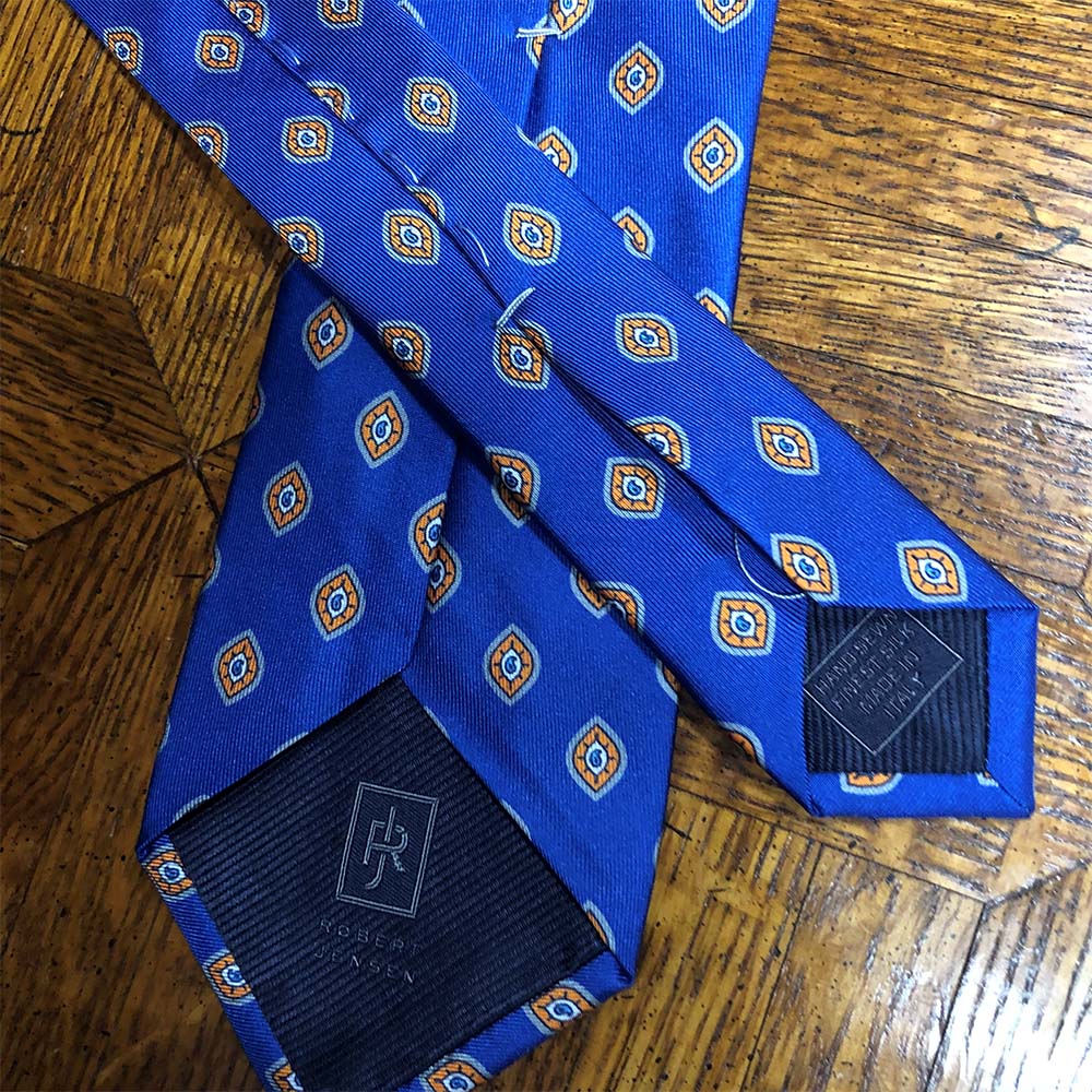 Blue with Orange Medallion #123R