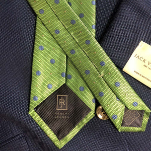 Green with Blue Dots #129R