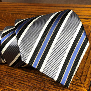 Silver with Black & Blue Stirpes XL #46T